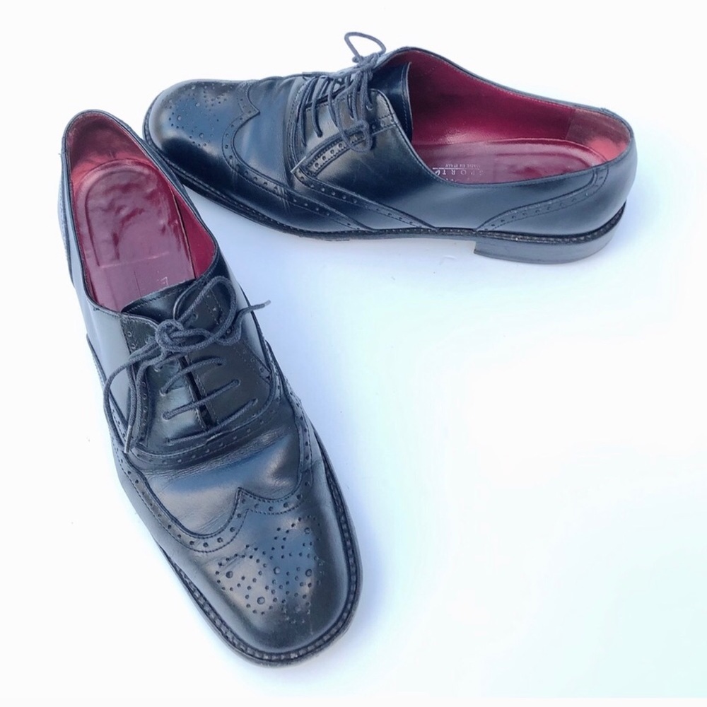 Salvatore Ferragamo Leather Wingtip Oxford 9.5B
